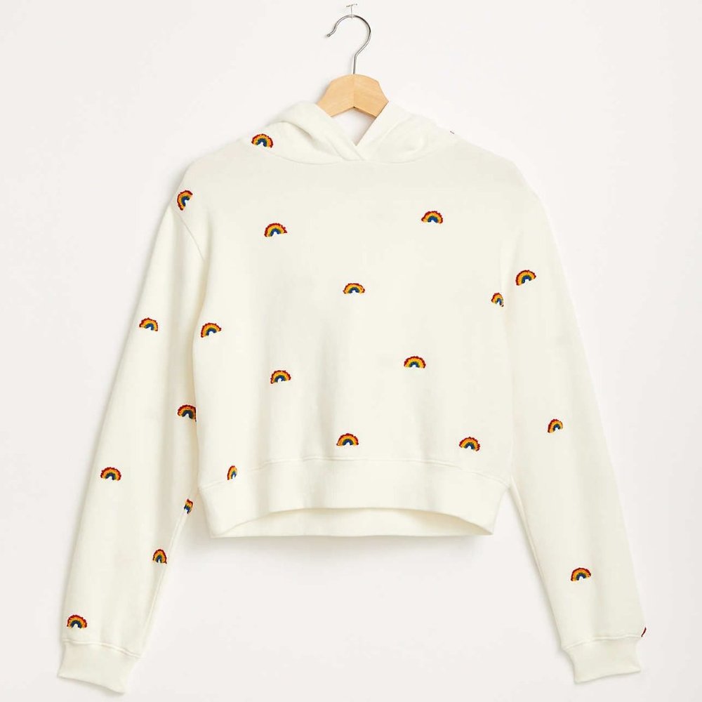 NWT Rainbow Embroidered Hoodie | Lou & Grey